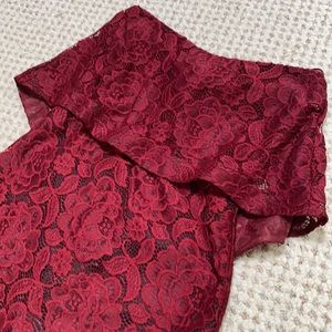 NWT LIKELY Lace Driggs Dress Garnet Red Sz 0
